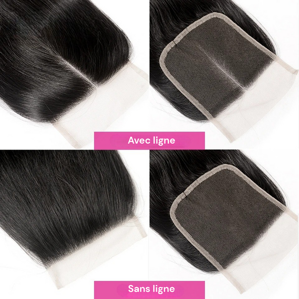 Wkm hair™ Closure en dentelle transparente 5x5 (Lace Closure)