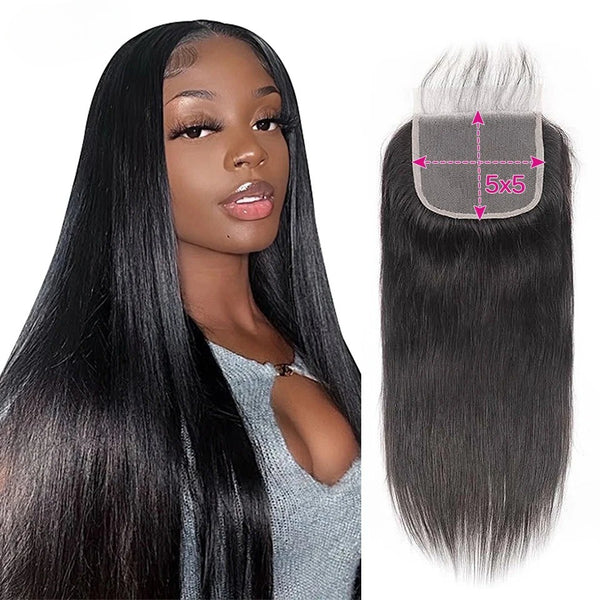 Wkm hair™ Closure en dentelle transparente 5x5 (Lace Closure)